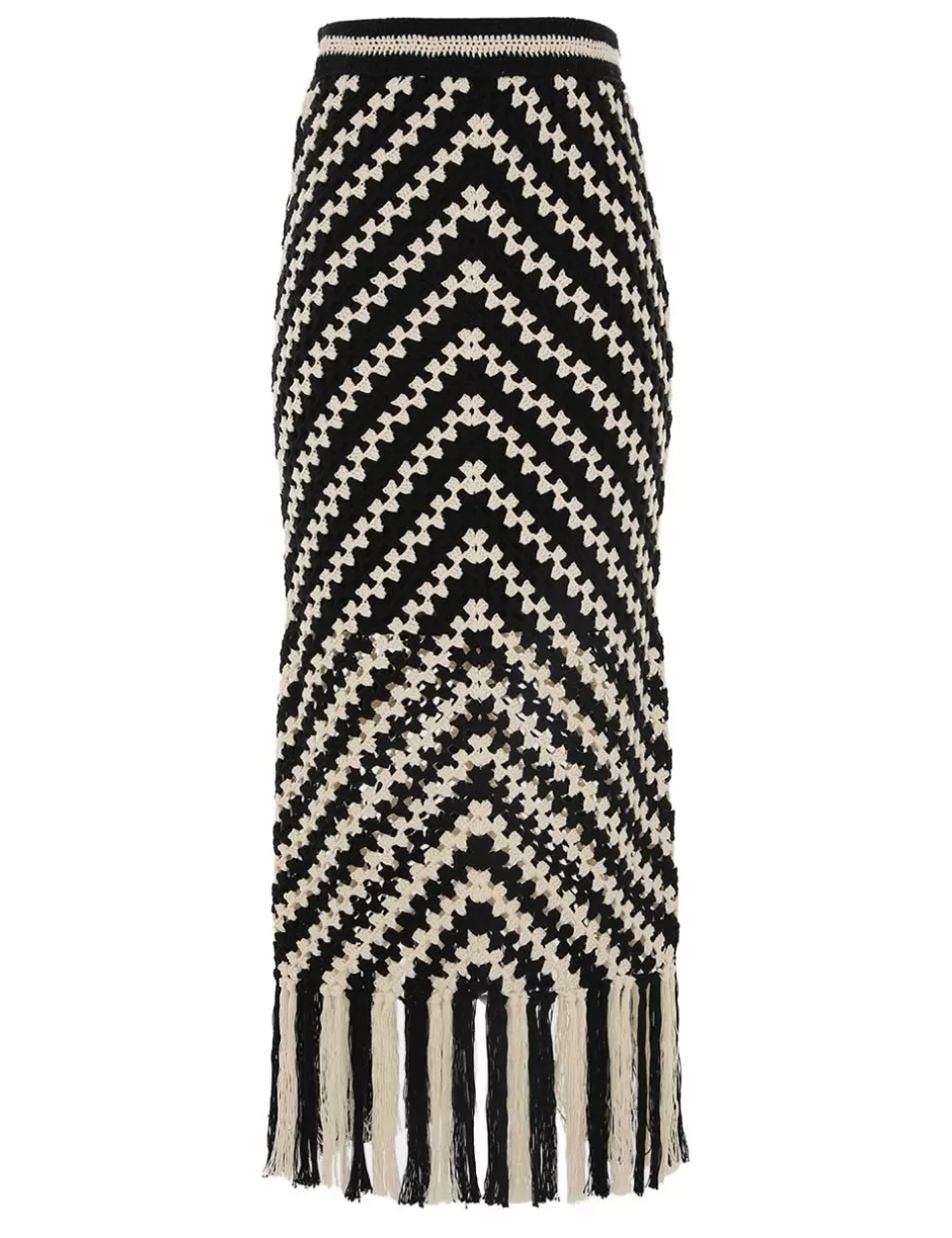 ZIMMERMANN Clothing | Skirts<Halliday Hand Crochet Skirt Chevron