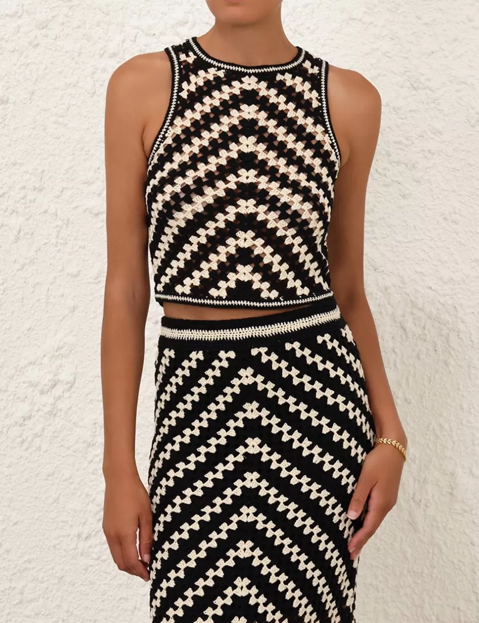 ZIMMERMANN Clothing | Tops<Halliday Hand Crochet Tank Chevron