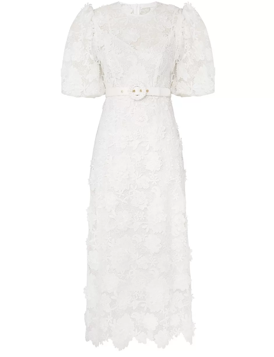 ZIMMERMANN Clothing | Dresses & Coverups<Halliday Lace Flower Dress Ivory