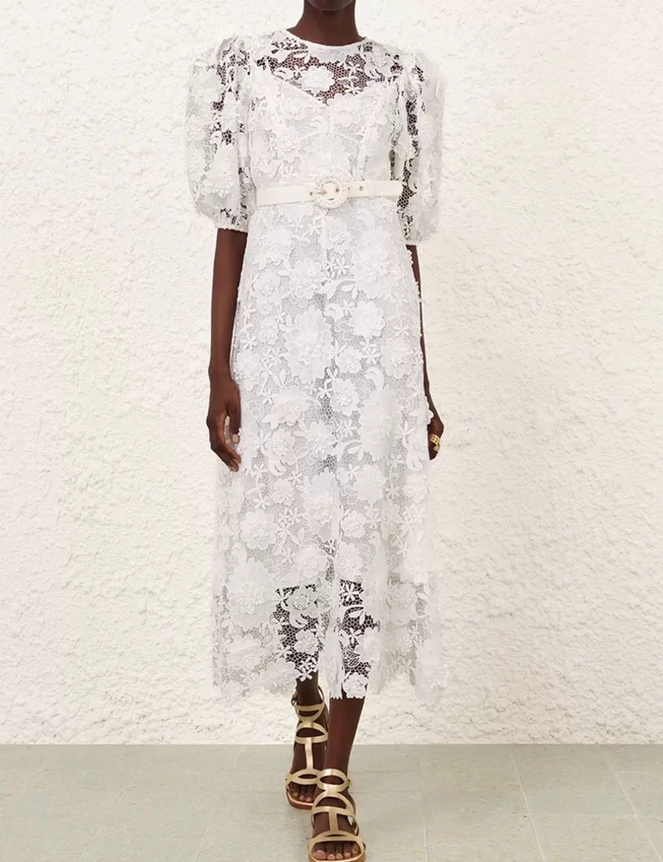 ZIMMERMANN Clothing | Dresses & Coverups<Halliday Lace Flower Dress Ivory