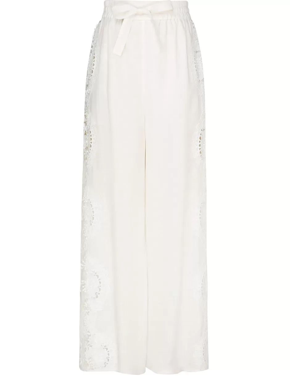 ZIMMERMANN Clothing | Shorts & Pants<Halliday Lace Flower Pant Ivory