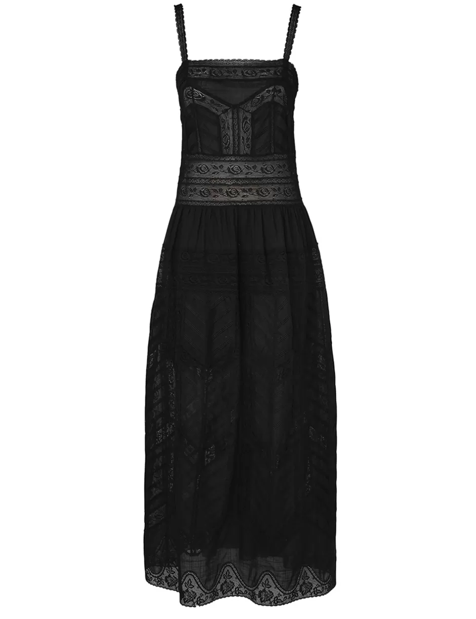 ZIMMERMANN Clothing | Dresses & Coverups<Halliday Lace Trim Slip Dress Black