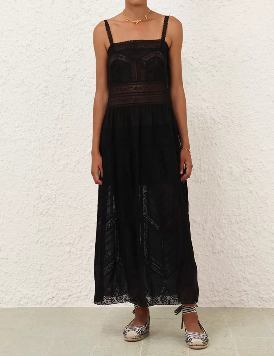 ZIMMERMANN Clothing | Dresses & Coverups<Halliday Lace Trim Slip Dress Black