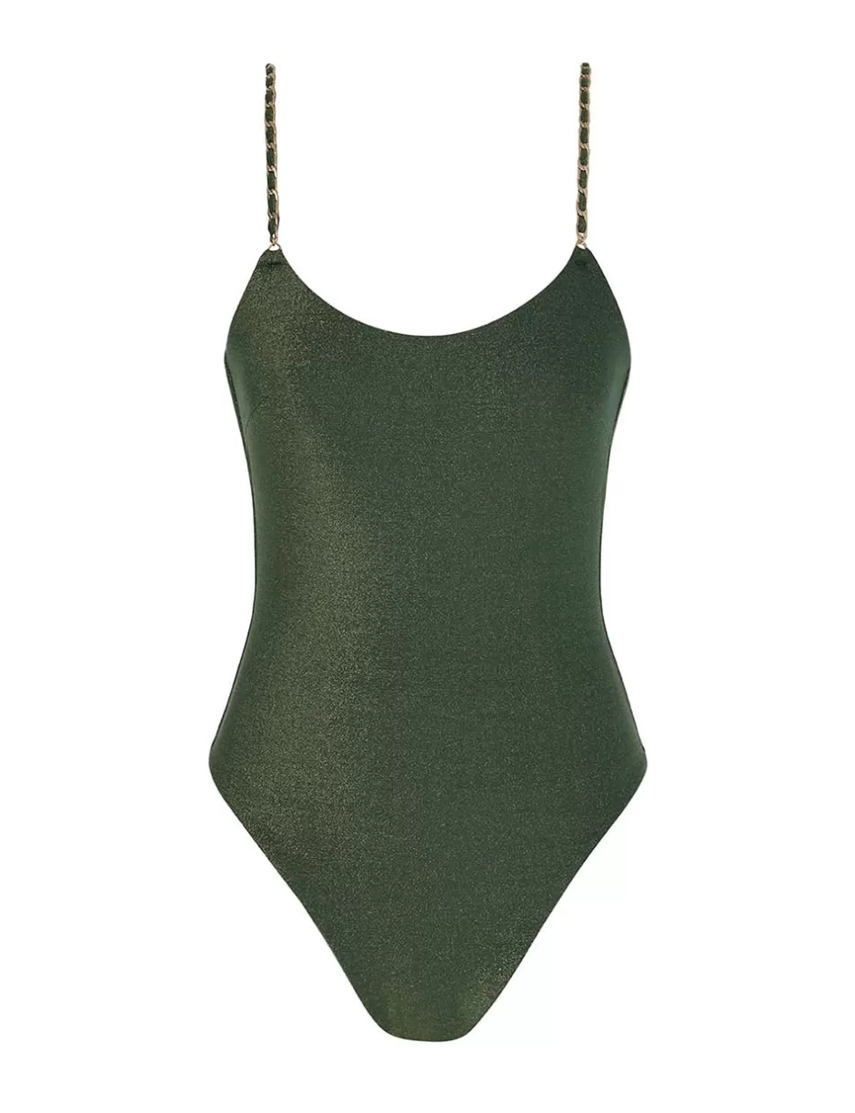 ZIMMERMANN One Pieces<Halliday Metallic Chain 1PC Forest Green