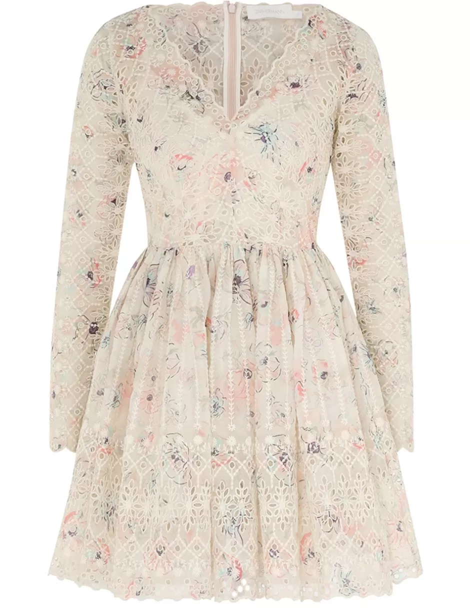 ZIMMERMANN Clothing | Dresses & Coverups<Halliday Mini Dress Ivory Watercolour Floral