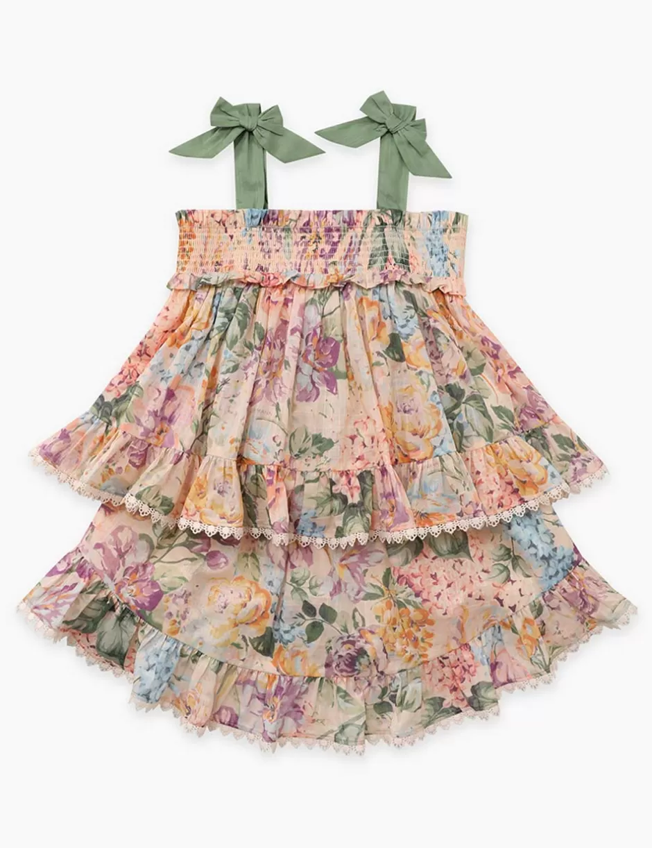 ZIMMERMANN Kids | Clothing<Halliday Shirred Top Multi Watercolour Floral