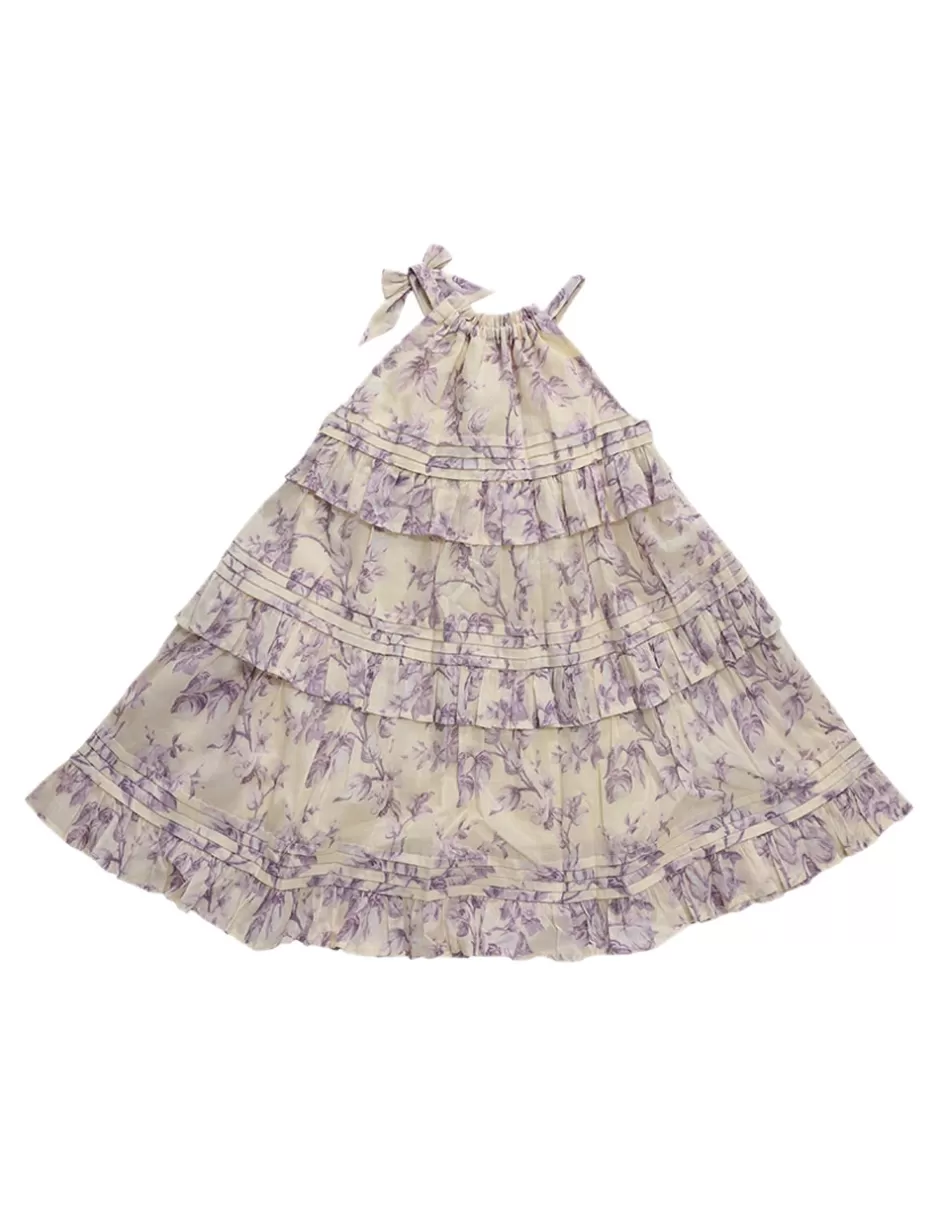 ZIMMERMANN Kids | Clothing<Halliday Swing Dress Yellow Lilac Floral