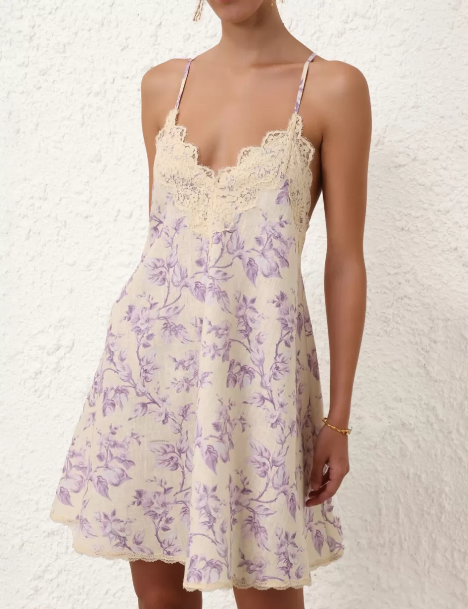 ZIMMERMANN Clothing | Dresses & Coverups<Halliday Swing Mini Dress Yellow Lilac Floral