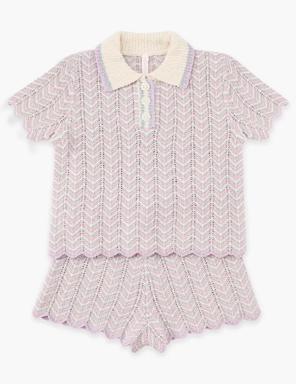 ZIMMERMANN Kids | Clothing<Halliday Textured Knit Polo Multi