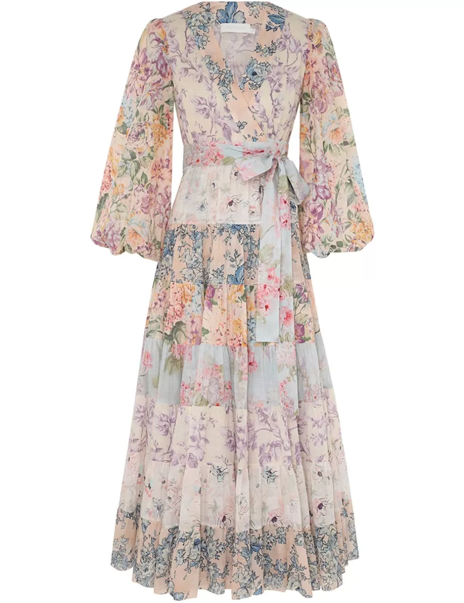 ZIMMERMANN Clothing | Dresses & Coverups<Halliday Tiered Midi Dress Spliced