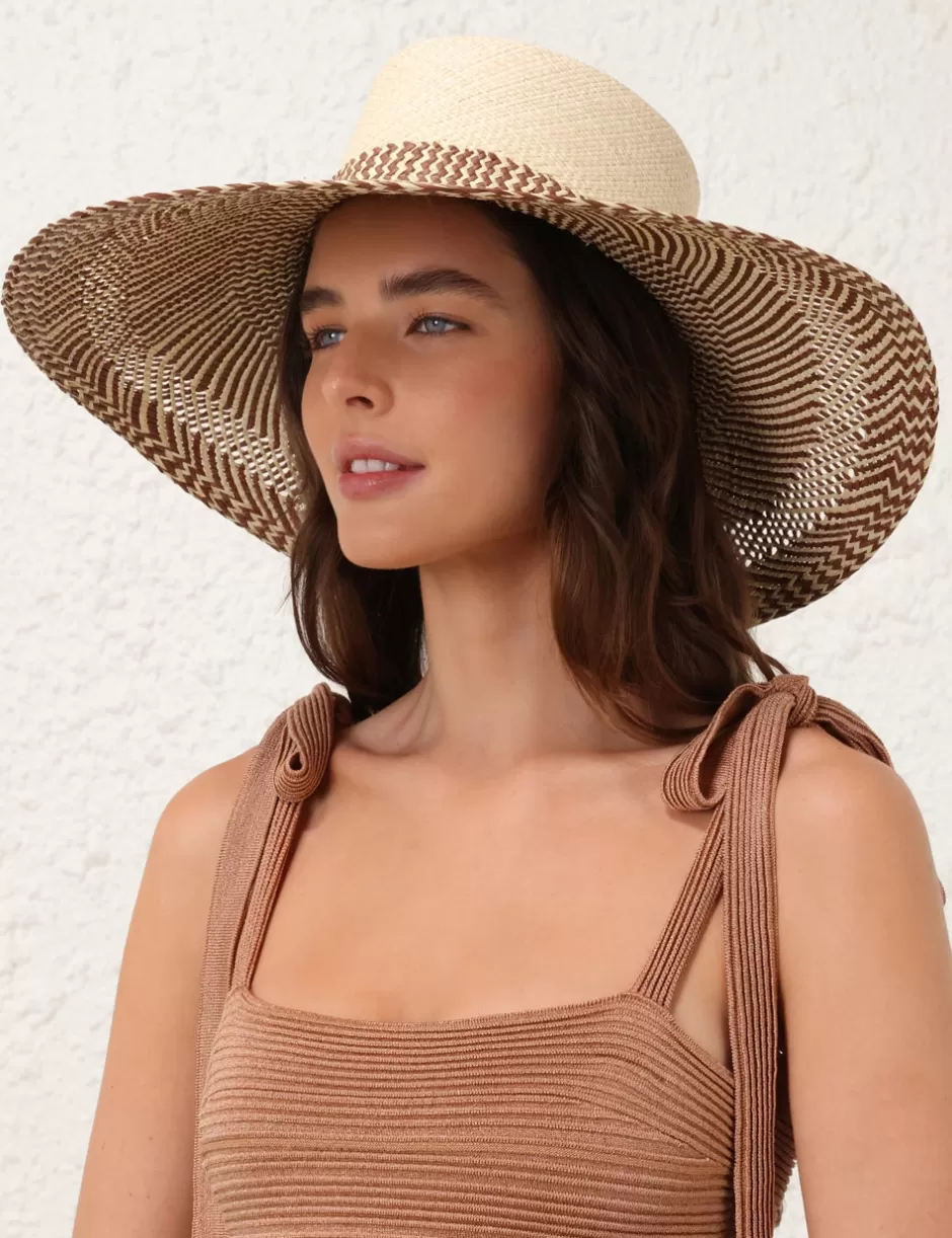 ZIMMERMANN Accessories | Hats<Herringbone Wide Brim Sunhat Natural