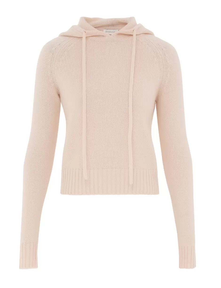 ZIMMERMANN Clothing | Knitwear<Hooded Sweater Macadamia