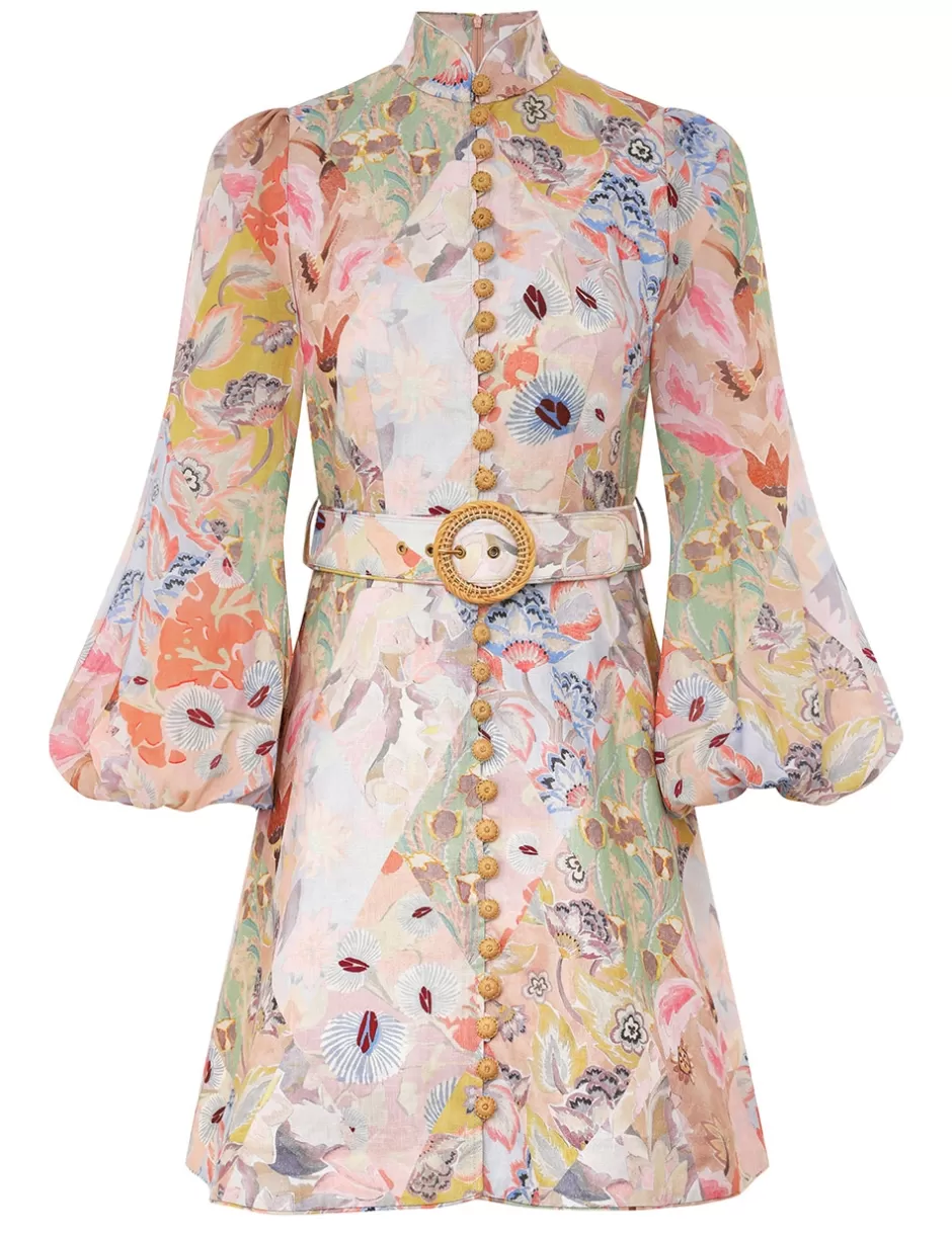 ZIMMERMANN Clothing | Dresses<Illustration Belted Mini Dress Multi Floral Diamond