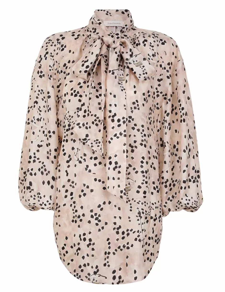 ZIMMERMANN Clothing | Tops<Illustration Billow Blouse Dalmatian Dot