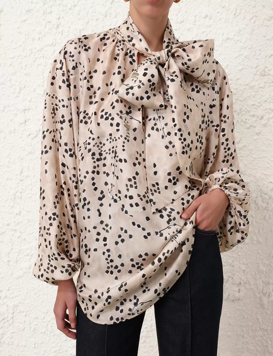 ZIMMERMANN Clothing | Tops<Illustration Billow Blouse Dalmatian Dot