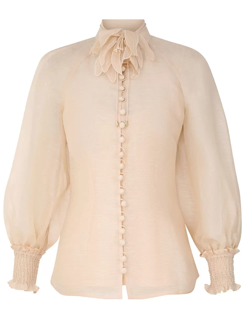 ZIMMERMANN Clothing | Tops<Illustration Buttoned Blouse Cream