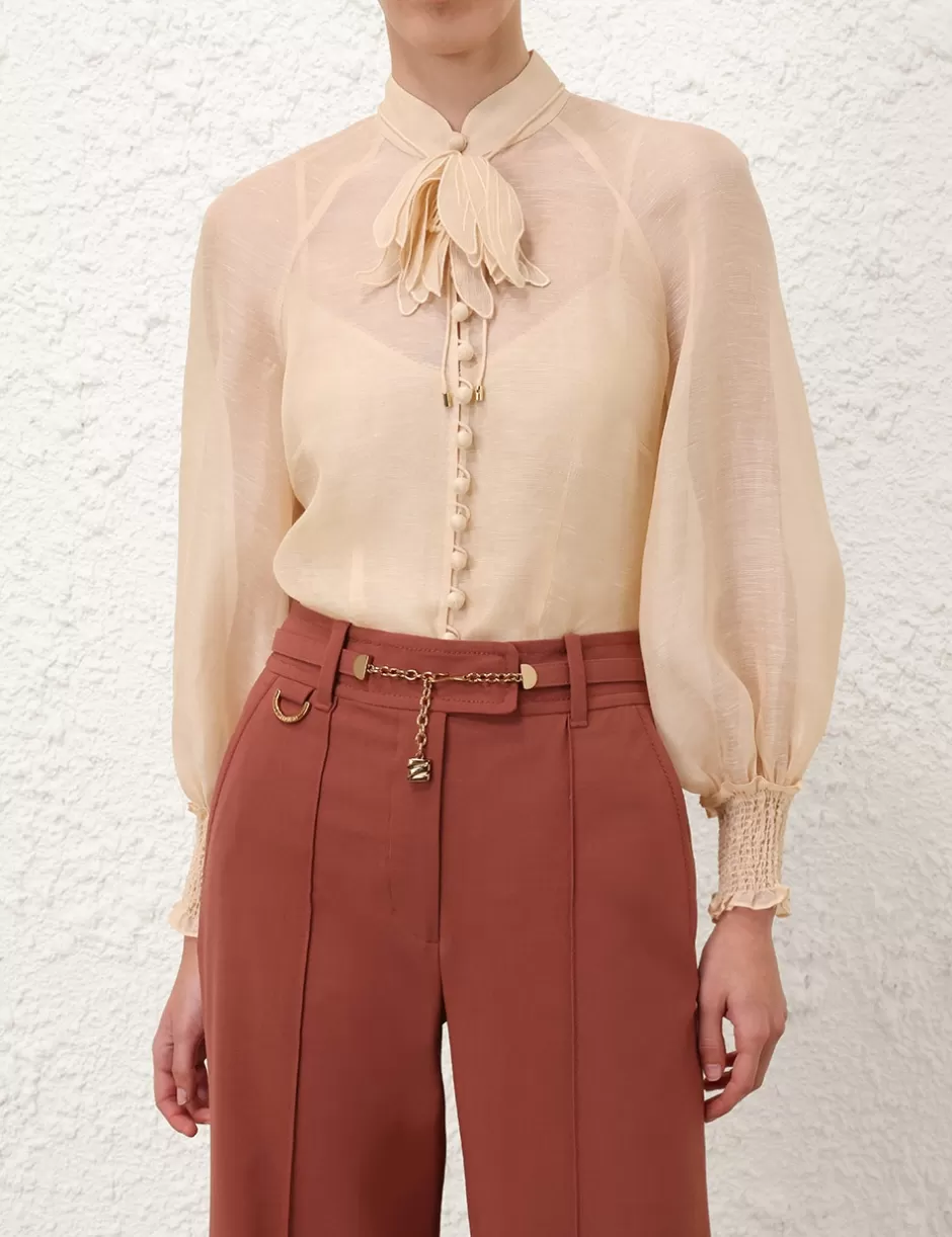 ZIMMERMANN Clothing | Tops<Illustration Buttoned Blouse Cream