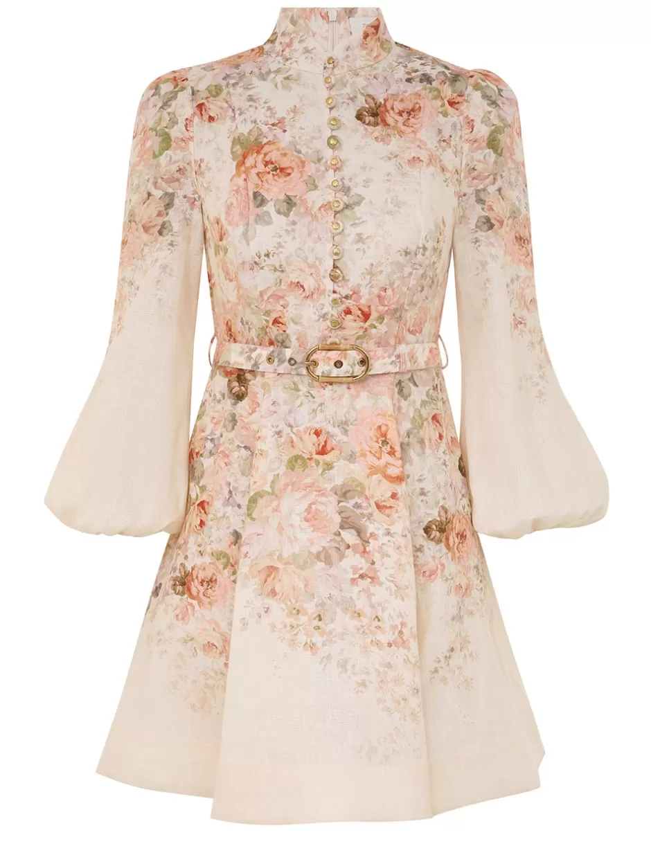 ZIMMERMANN Clothing | Dresses<Illustration Buttoned Mini Cream Rococo Floral