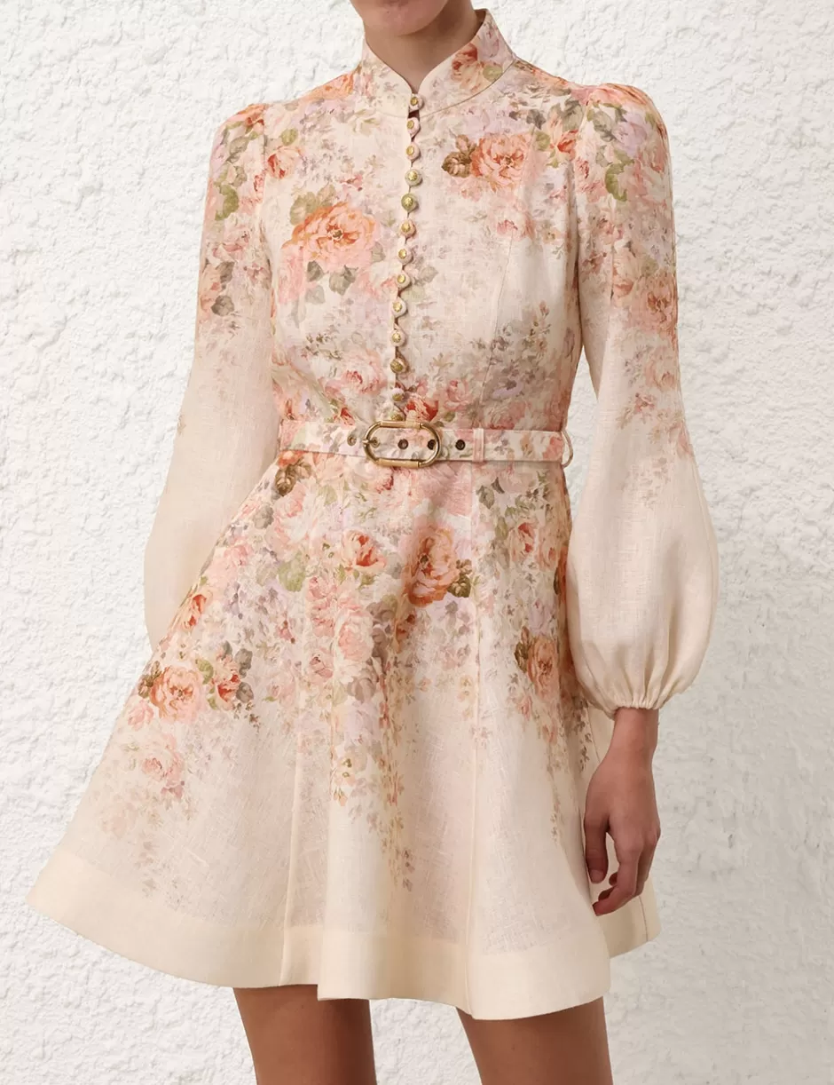 ZIMMERMANN Clothing | Dresses<Illustration Buttoned Mini Cream Rococo Floral