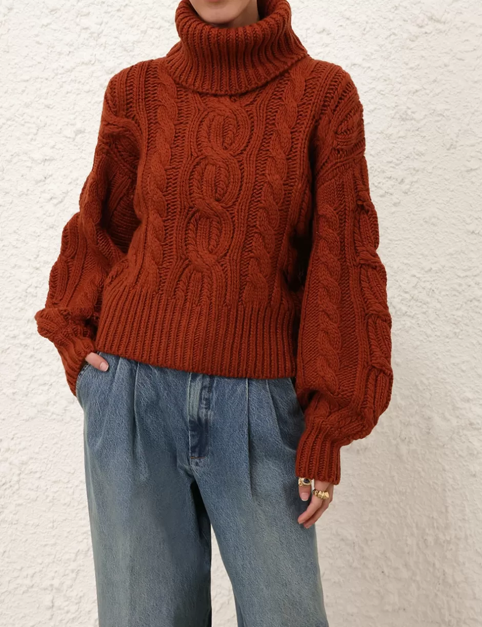 ZIMMERMANN Clothing | Knitwear<Illustration Cable Sweater Spice