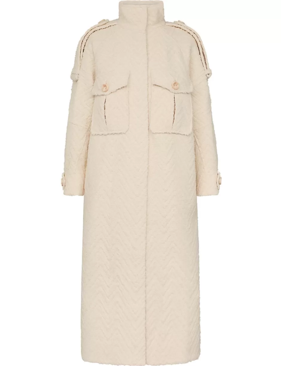 ZIMMERMANN Clothing | Jackets & Coats<Illustration Chevron Coat Cream