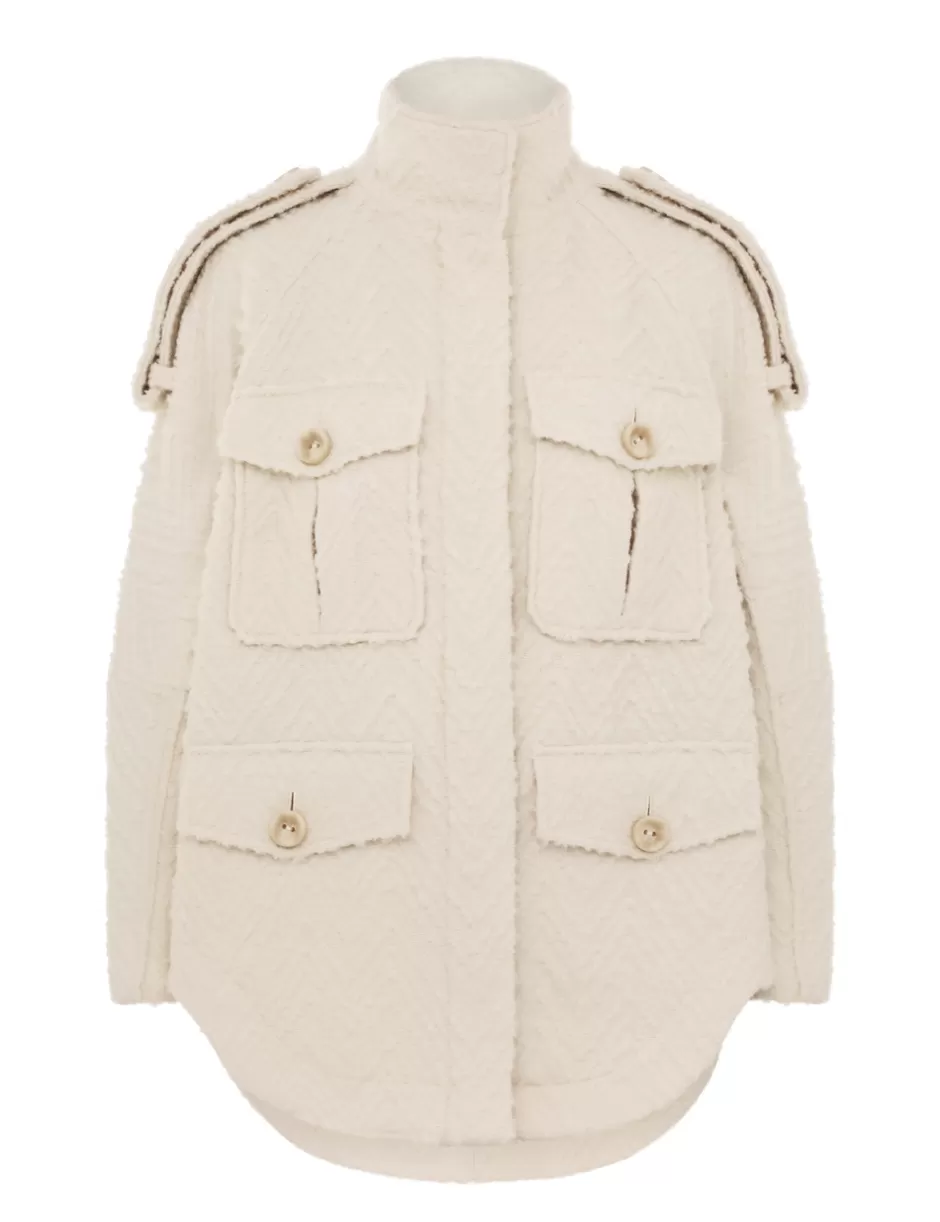 ZIMMERMANN Clothing | Jackets & Coats<Illustration Chevron Jacket Cream