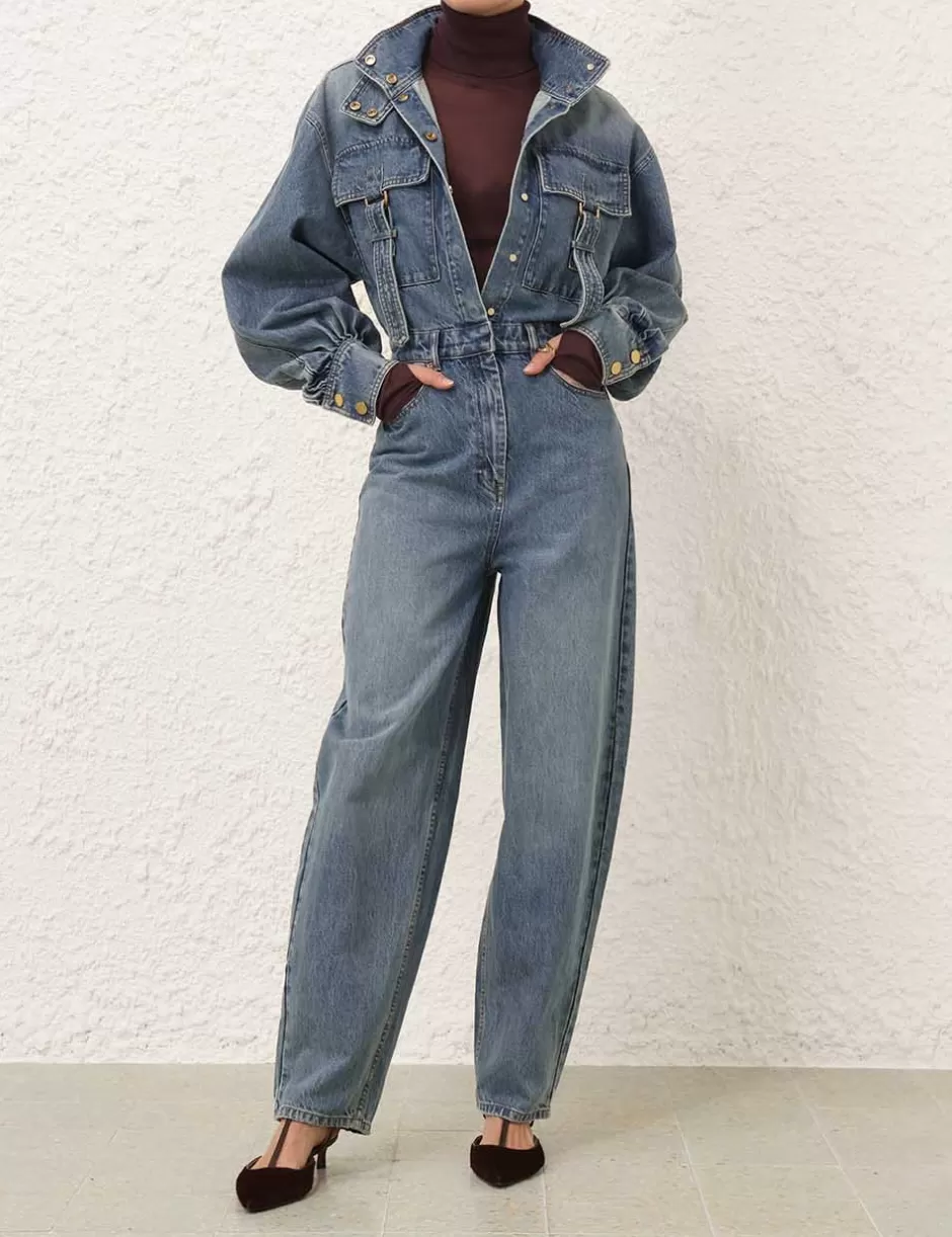 ZIMMERMANN Clothing | Denim<Illustration Denim Boilersuit Neptune