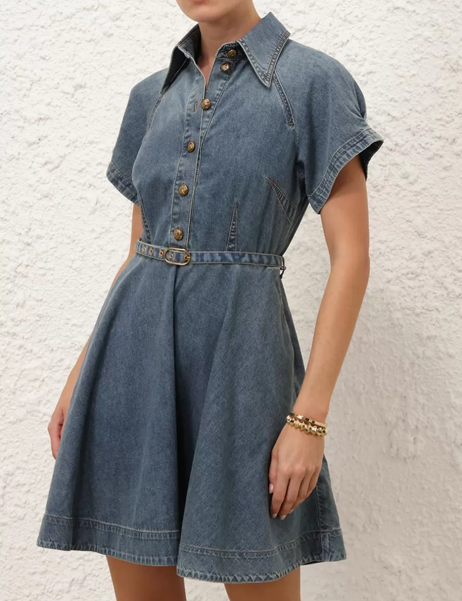 ZIMMERMANN Clothing | Dresses<Illustration Denim Flip Dress Neptune