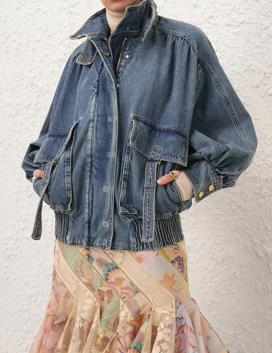 ZIMMERMANN Clothing | Denim<Illustration Denim Jacket Neptune