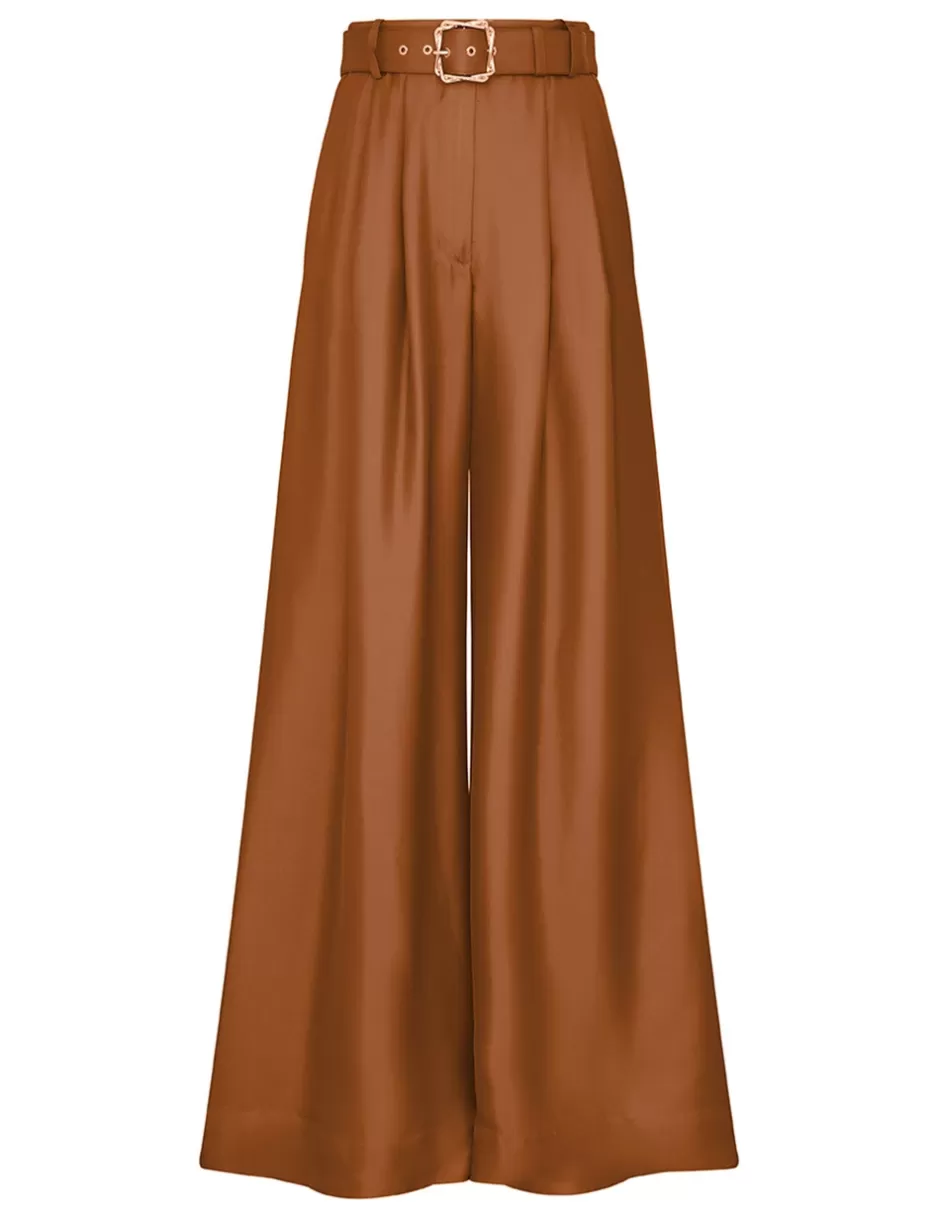 ZIMMERMANN Clothing | Shorts & Pants<Illustration Double Tuck Pant Cognac