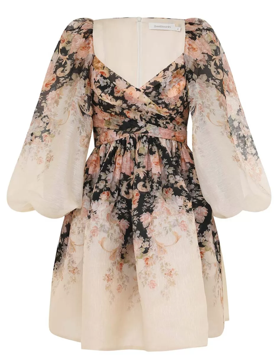 ZIMMERMANN Clothing | Dresses<Illustration Draped Mini Dress Tea Rococo Floral