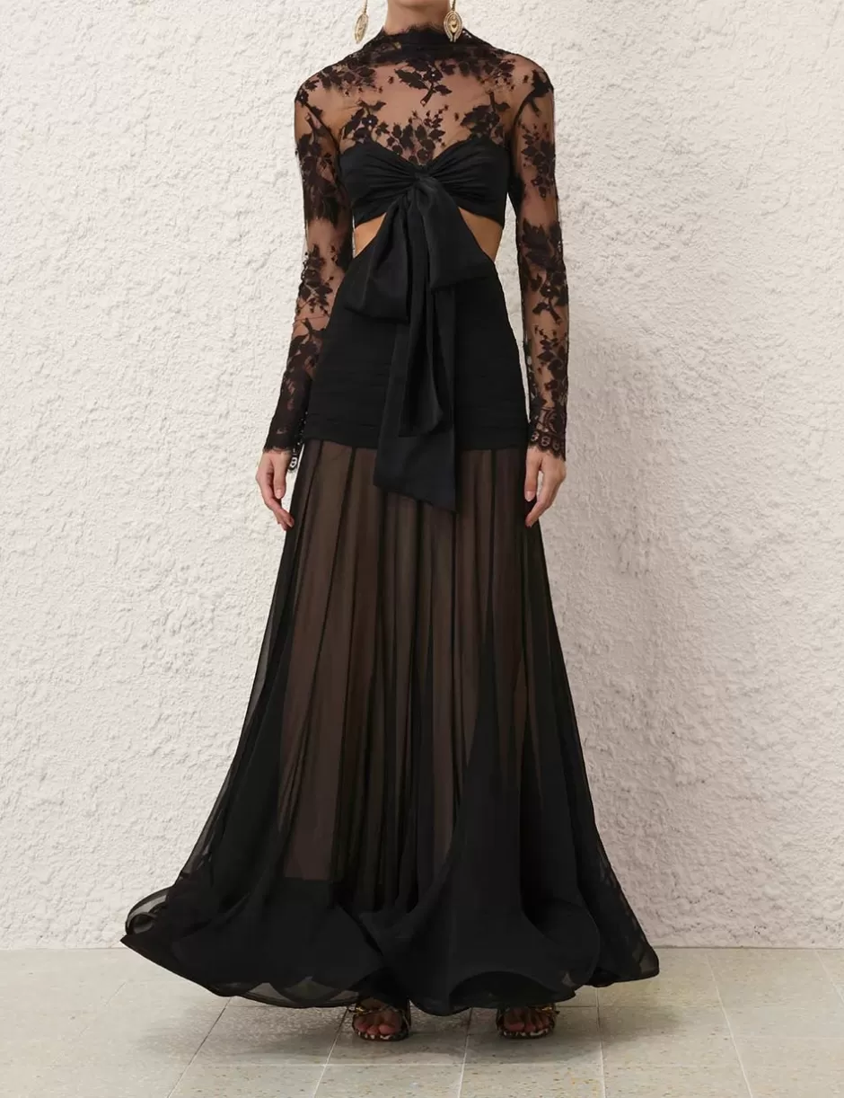 ZIMMERMANN Clothing | Dresses<Illustration Flounce Gown Black