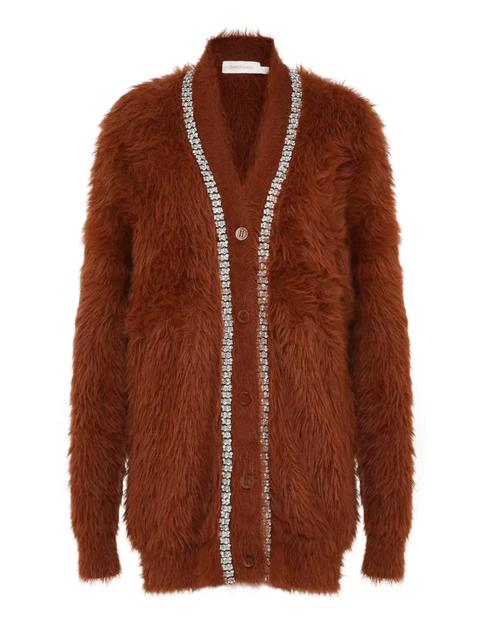 ZIMMERMANN Clothing | Knitwear<Illustration Fluffy Cardigan Spice