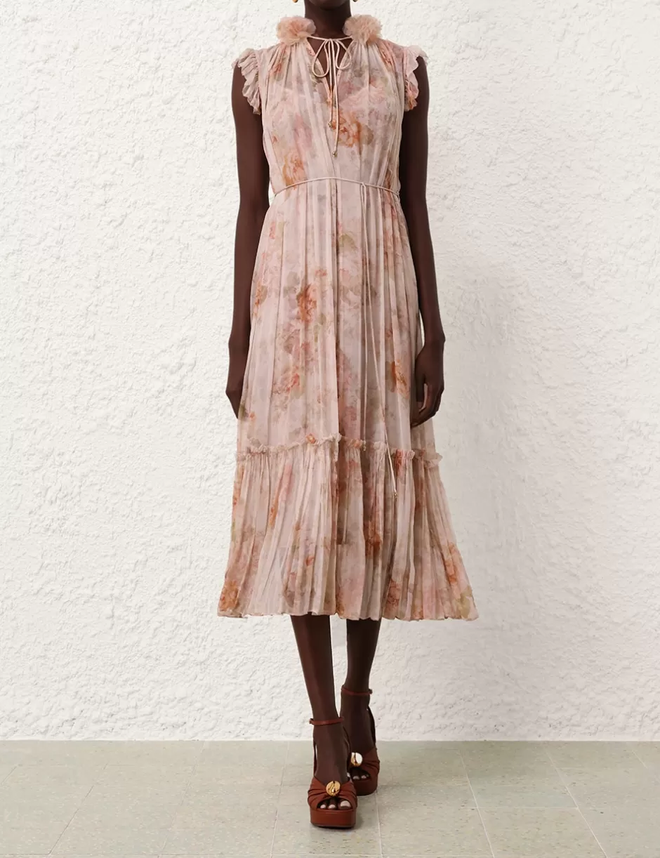 ZIMMERMANN Clothing | Dresses<Illustration Flutter Dress Cream Rococo Floral