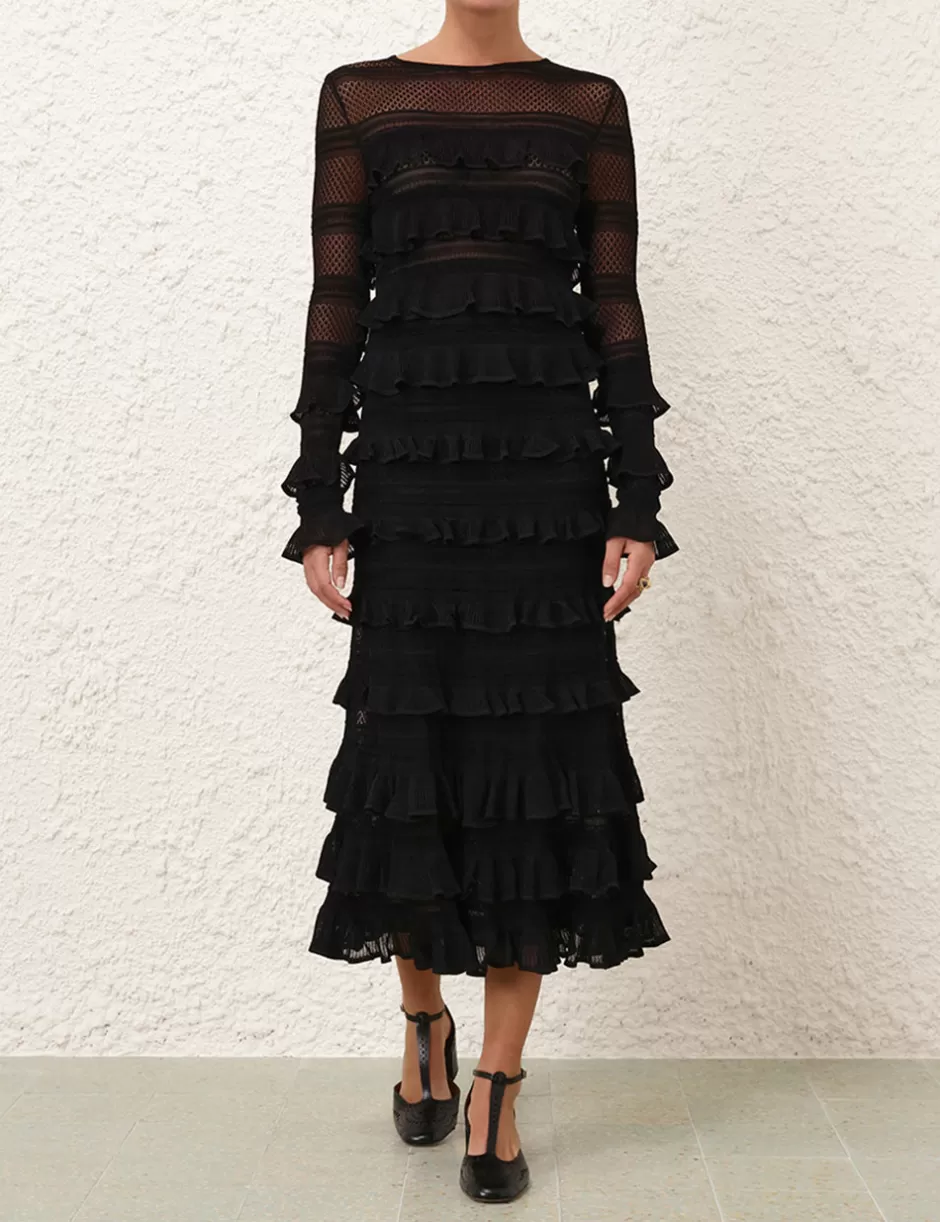 ZIMMERMANN Clothing | Skirts<Illustration Frilled Skirt Black