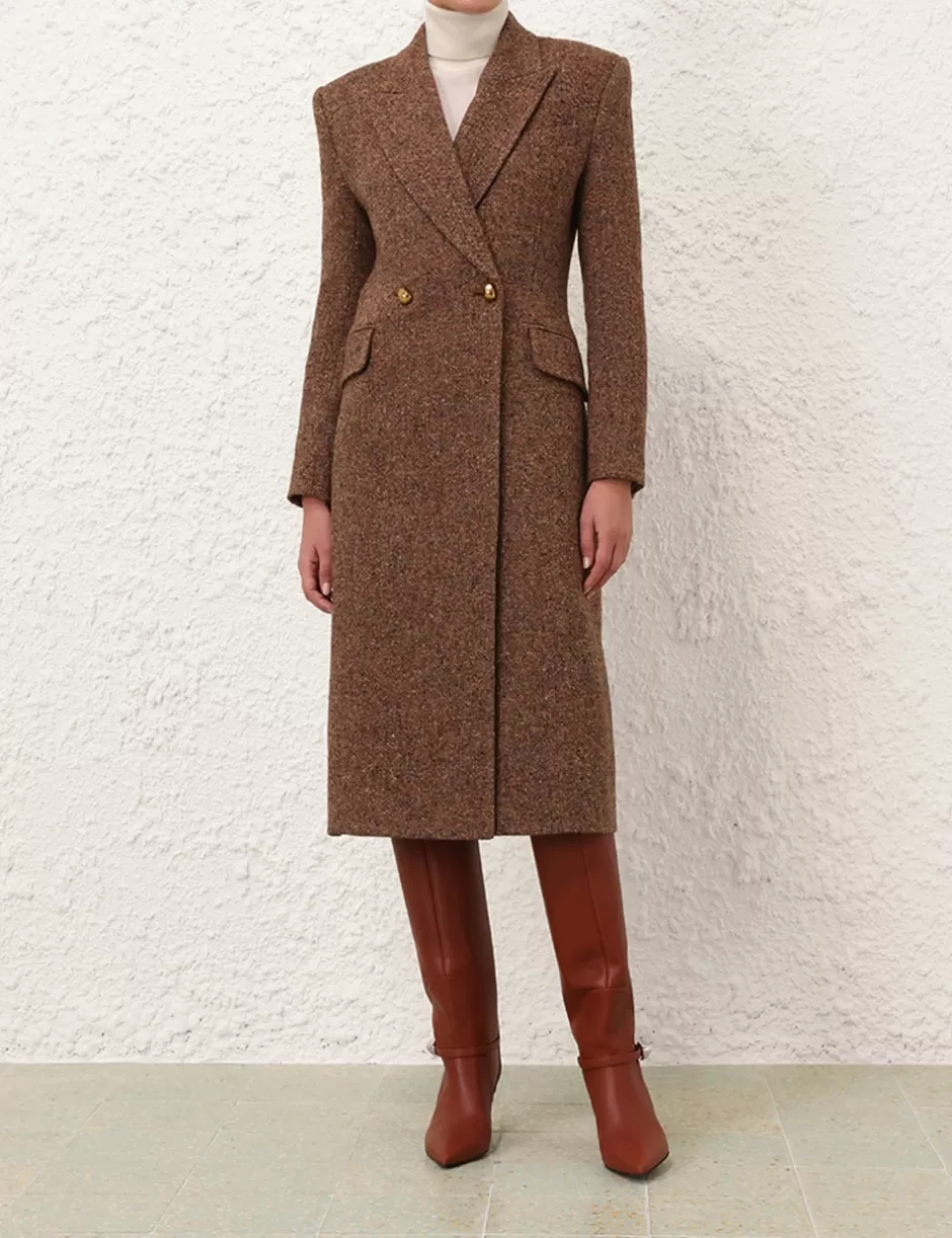 ZIMMERMANN Clothing | Jackets & Coats<Illustration Hourglass Coat Brown Multi