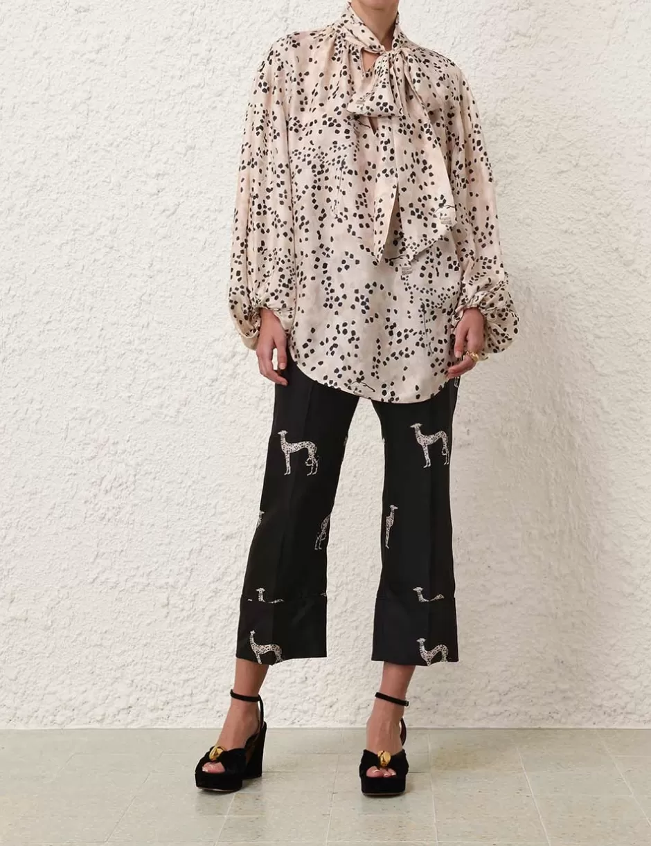 ZIMMERMANN Shorts & Pants | Clothing<Illustration Kick Flare Pant Black Dalmatian