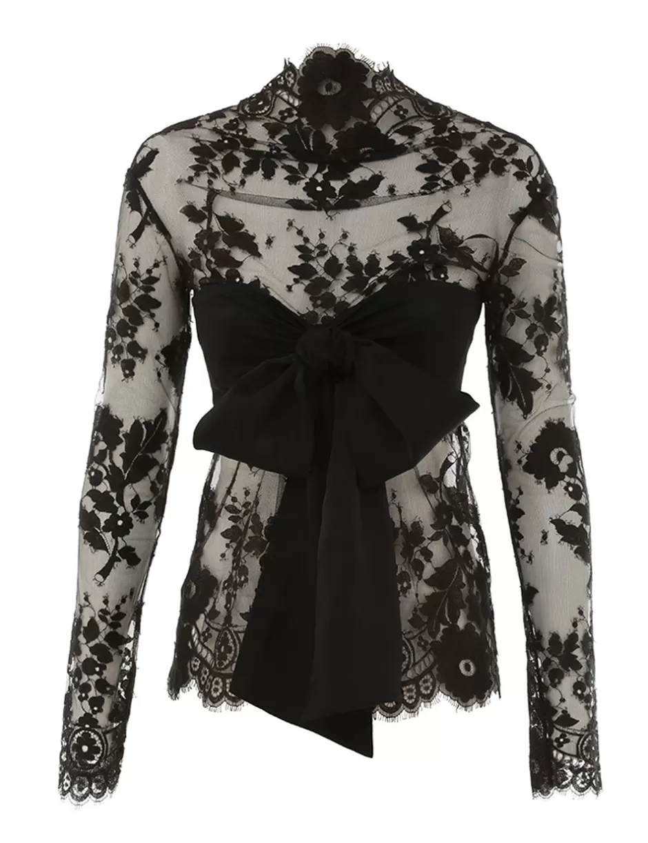 ZIMMERMANN Clothing | Tops<Illustration Lace Bow Bodice Black