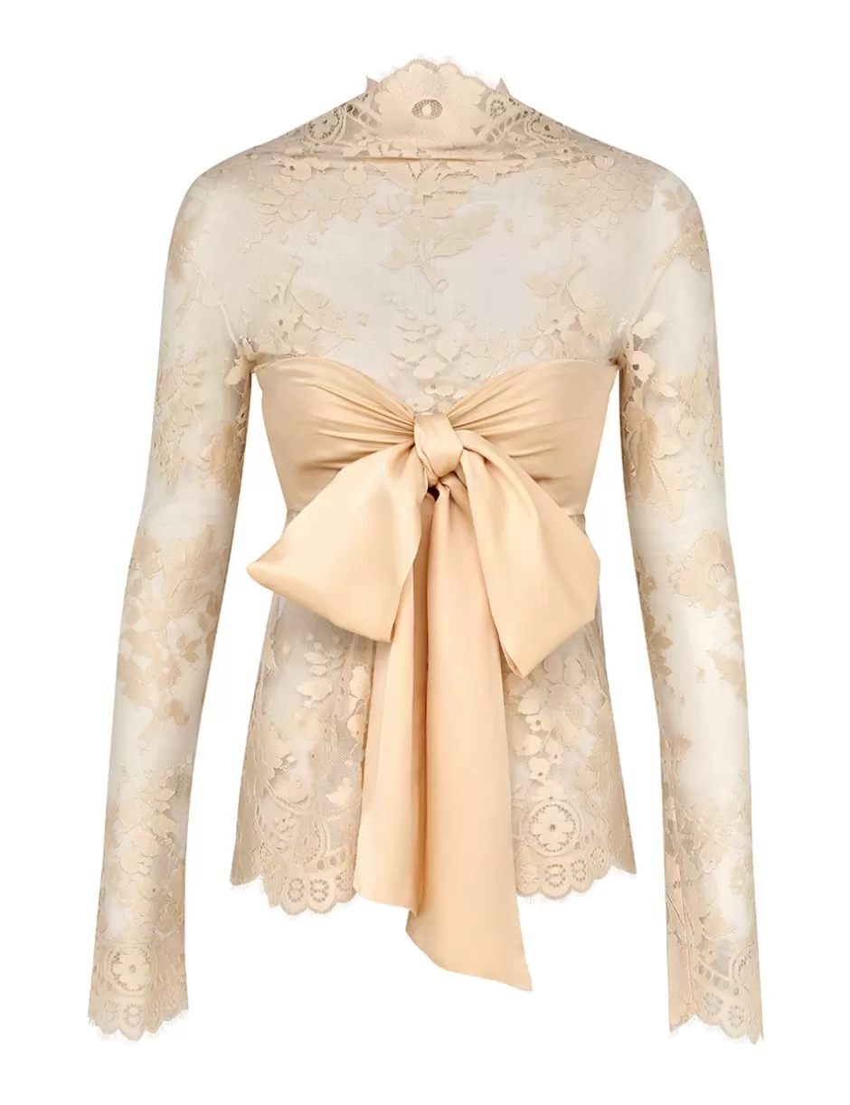 ZIMMERMANN Clothing | Tops<Illustration Lace Bow Bodice Tea