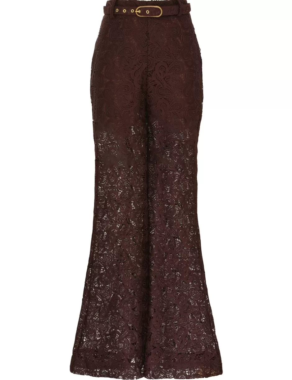 ZIMMERMANN Clothing | Shorts & Pants<Illustration Lace Flare Pant Chocolate