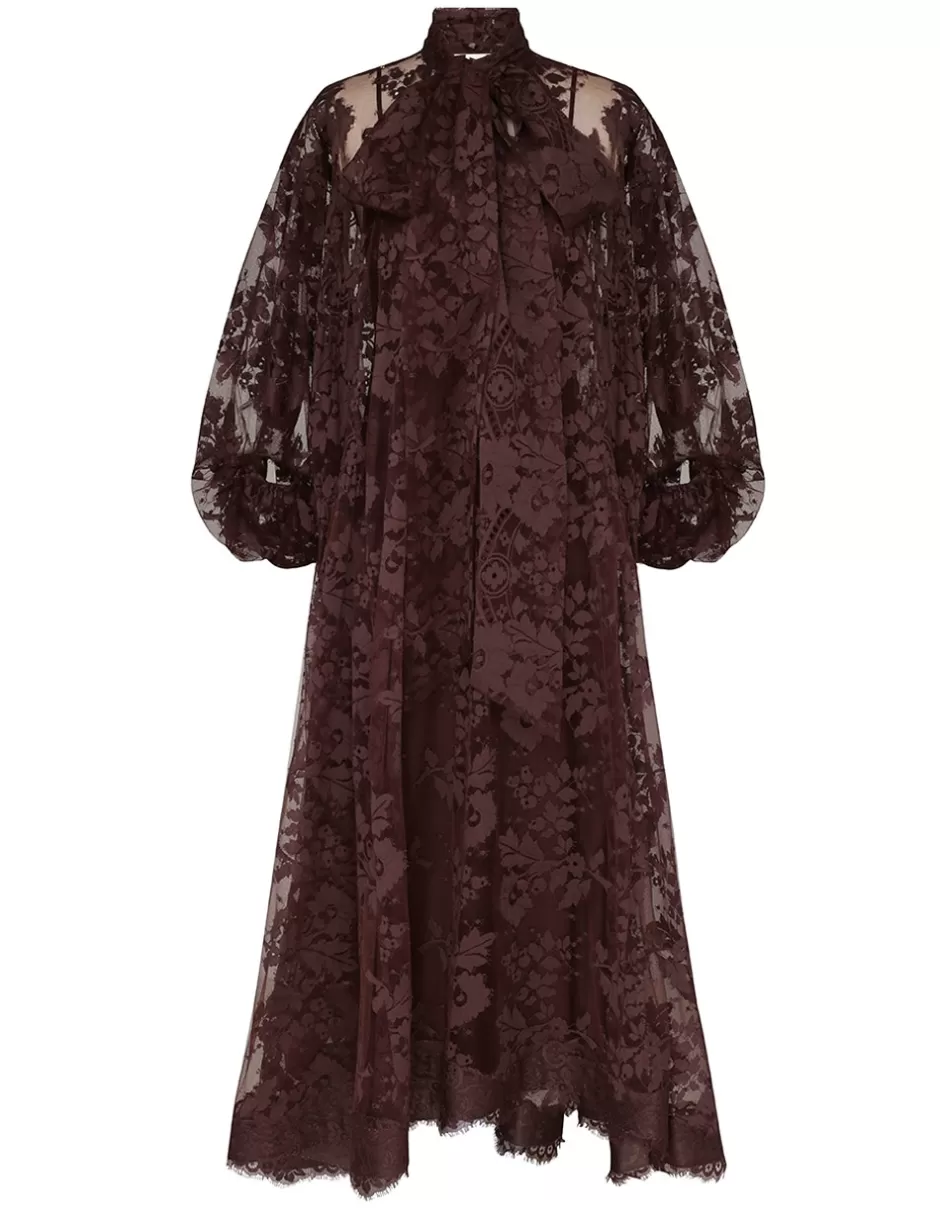 ZIMMERMANN Clothing | Dresses<Illustration Lace Gown Mahogany