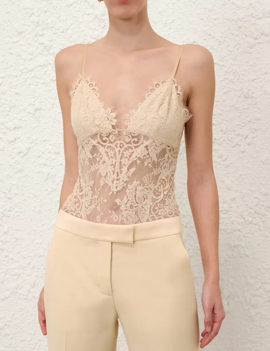 ZIMMERMANN Clothing | Tops<Illustration Lace Teddy Cream