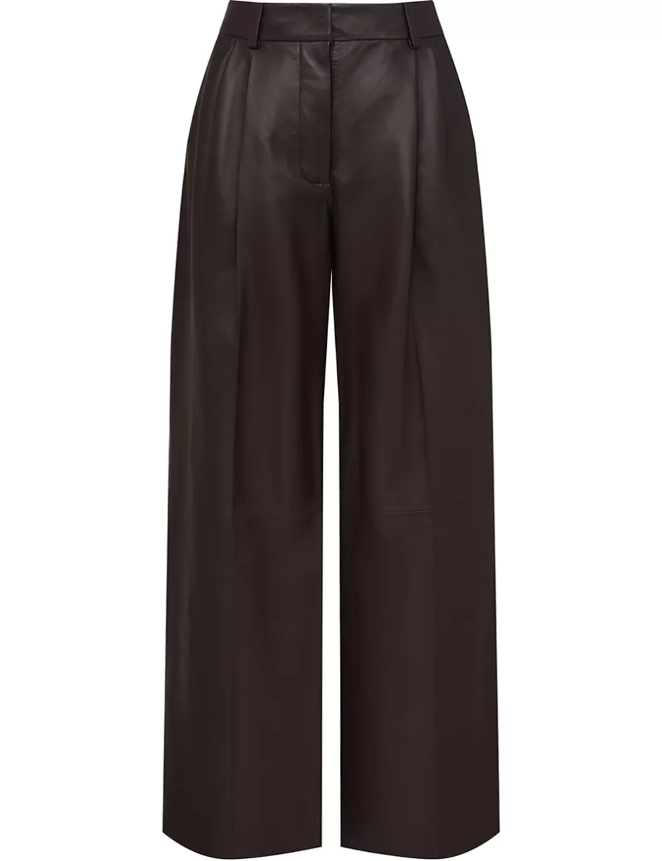 ZIMMERMANN Clothing | Shorts & Pants<Illustration Leather Pant Mahogany