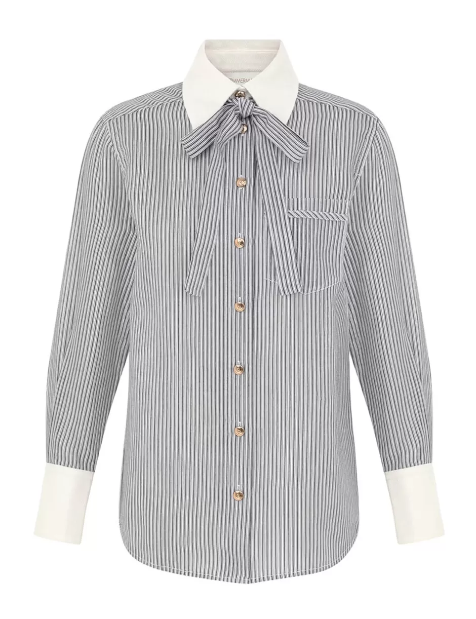 ZIMMERMANN Clothing | Tops<Illustration Man Style Shirt Stripe