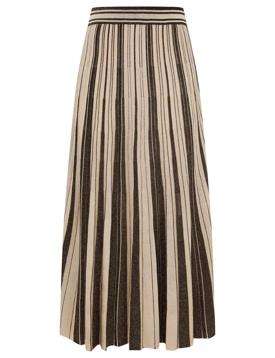 ZIMMERMANN Clothing | Skirts<Illustration Metallic Skirt Black Gold