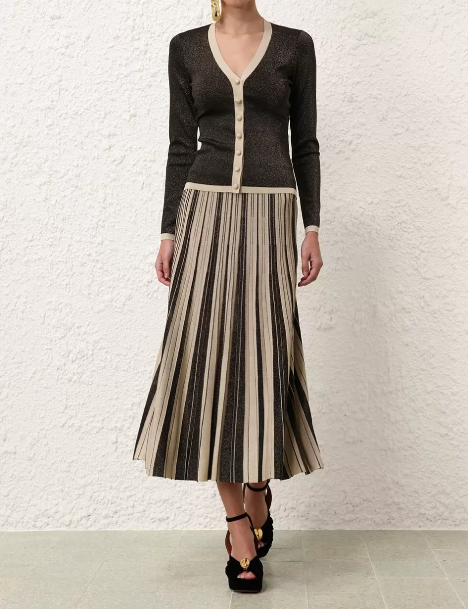 ZIMMERMANN Clothing | Skirts<Illustration Metallic Skirt Black Gold