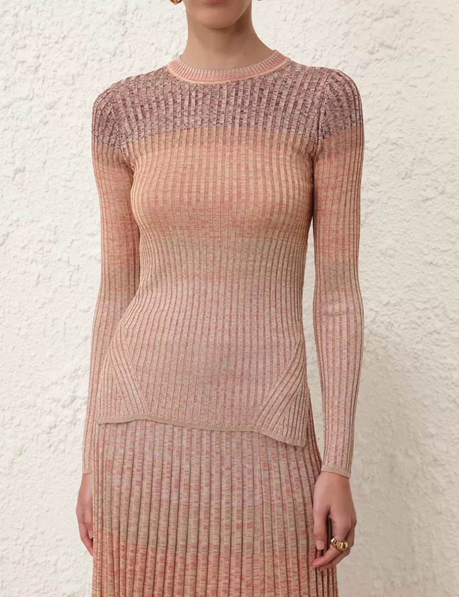 ZIMMERMANN Clothing | Knitwear<Illustration Mouline Top Pink Multi