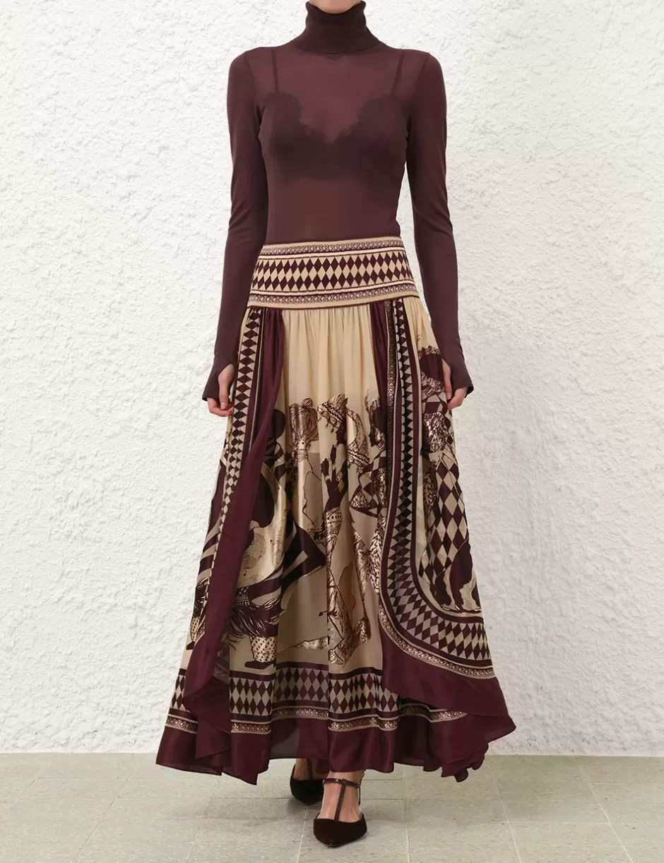 ZIMMERMANN Clothing | Skirts<Illustration Otto Maxi Skirt Tea Mahogany