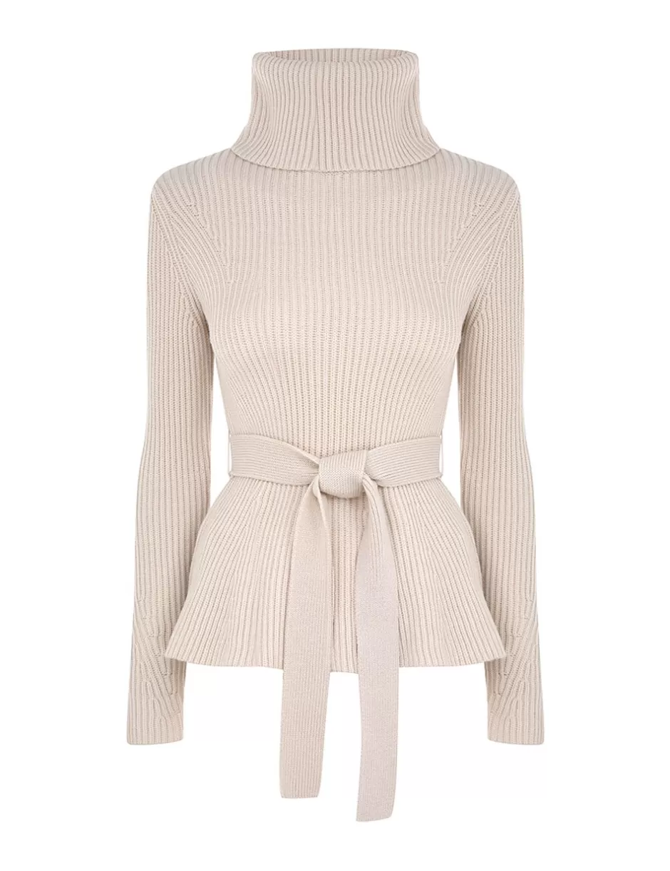 ZIMMERMANN Clothing | Knitwear<Illustration Peplum Sweater Cream