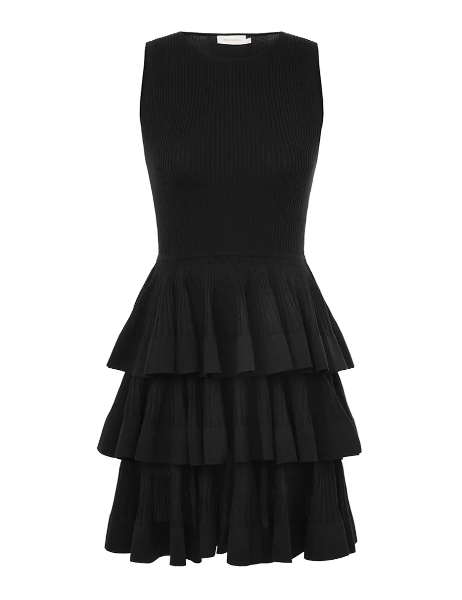 ZIMMERMANN Clothing | Dresses<Illustration Ruffled Mini Black